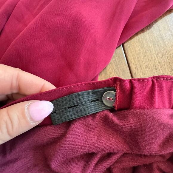 PIETRO BRUNELLI Freddie Wide Leg Maternity Trouser Pants Wine Red Size Medium - Picture 12 of 16